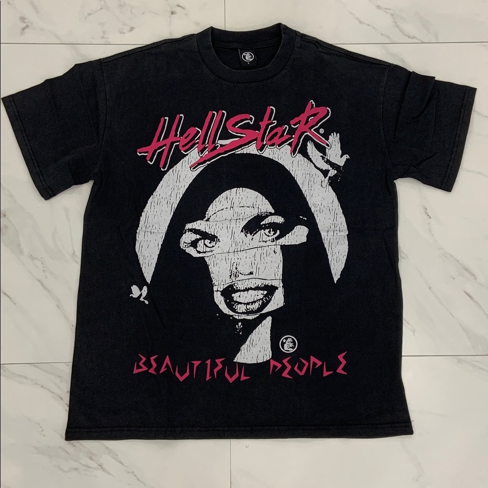 Hellstar Beautiful People Summer Tour Washed Black / Violet T-Shirt Mens Large